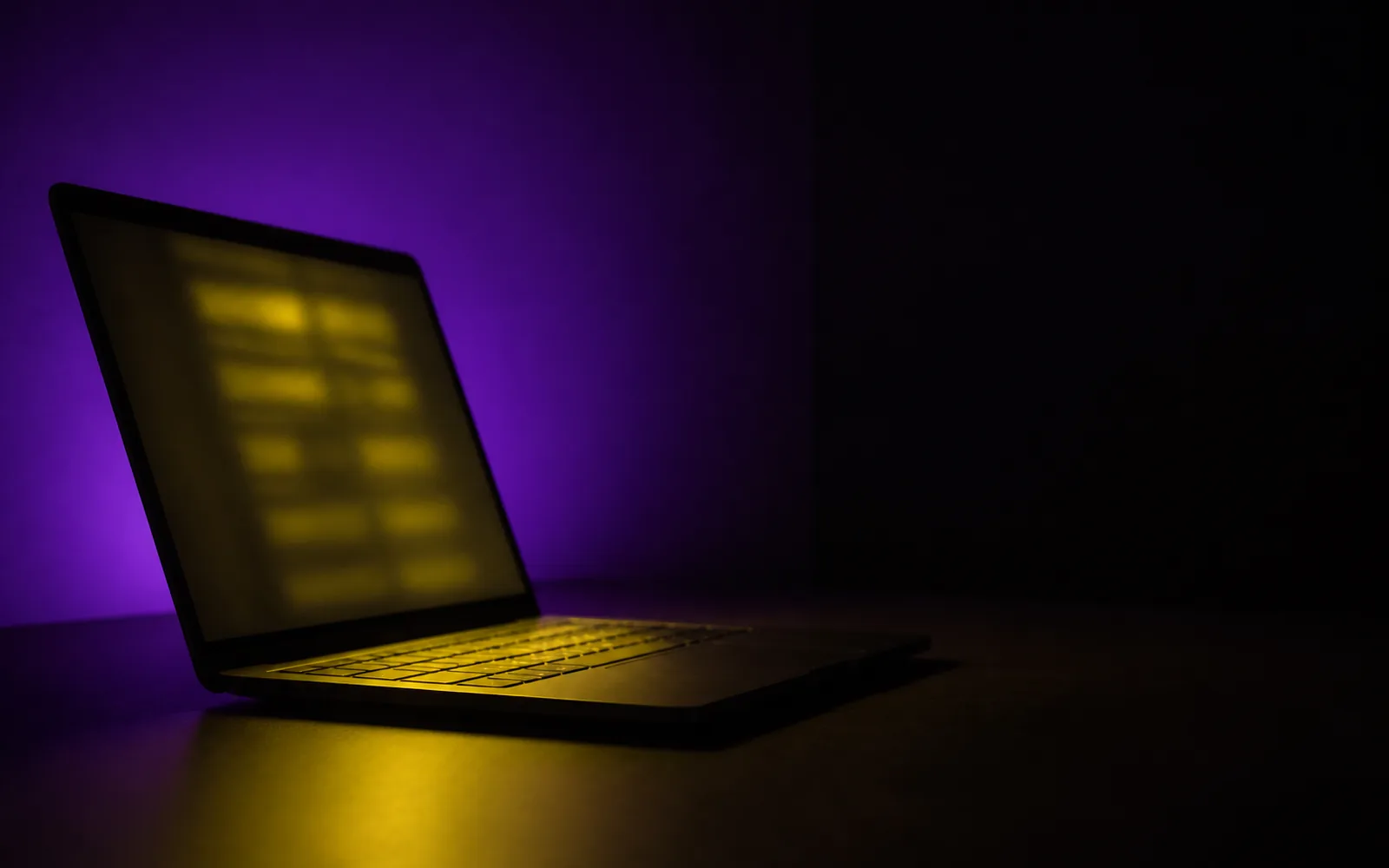 Laptop showing a glowing campaign dashboard, abstract
