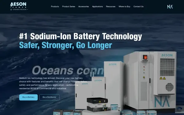 Aeson Power website, desktop view