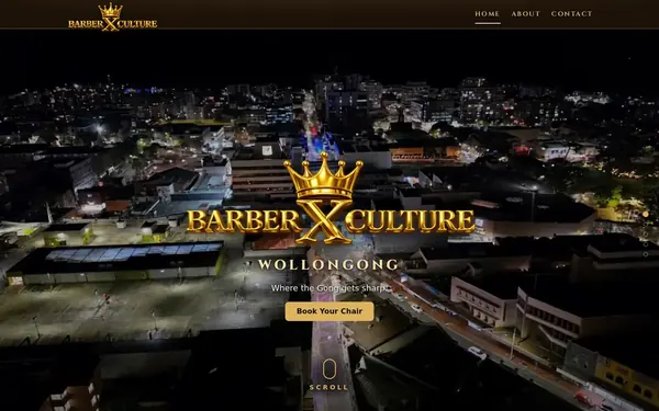 BarberXculture website, desktop view