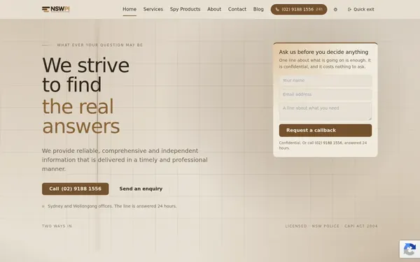 NSWPI website, desktop view