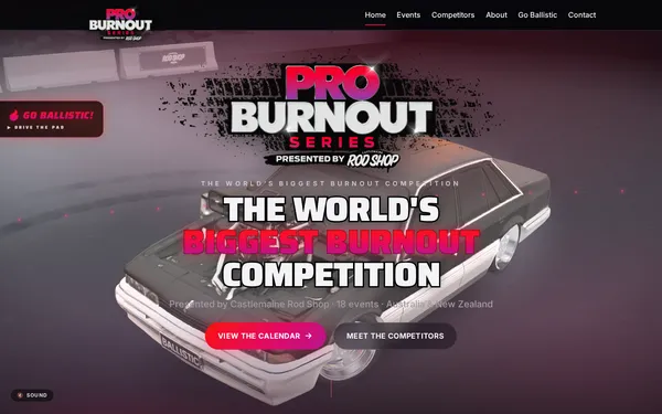 Pro Burnout Series website, desktop view
