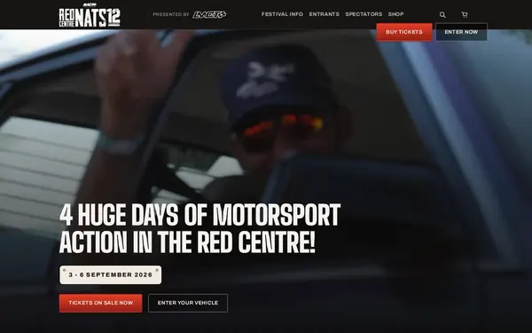 Red CentreNATS website, desktop view
