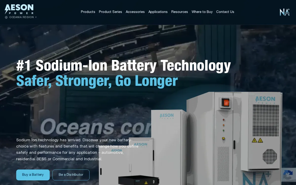 Aeson Power website homepage